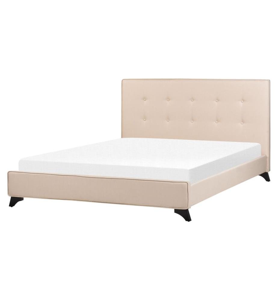 Lit avec sommier Tissu AMBASSADOR 160 x 200 cm Beige