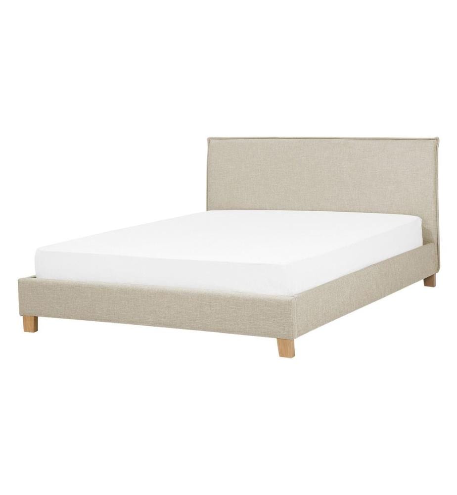 Lit avec sommier Tissu SENNEZ 140 x 200 cm Beige