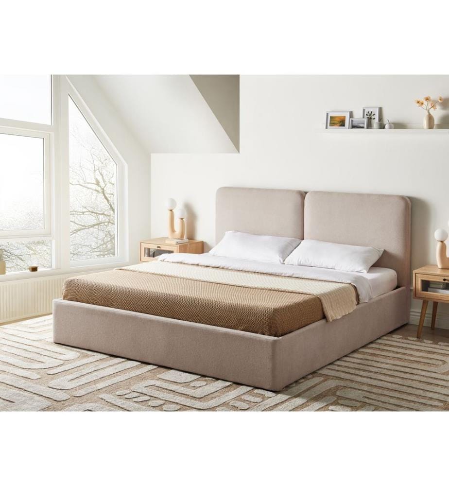 Lit ottoman Tissu ARBOIS 180 x 200 cm Beige