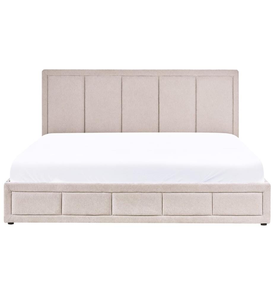 Letto contenitore Ciniglia QUIBERON 180 x 200 cm Tortora