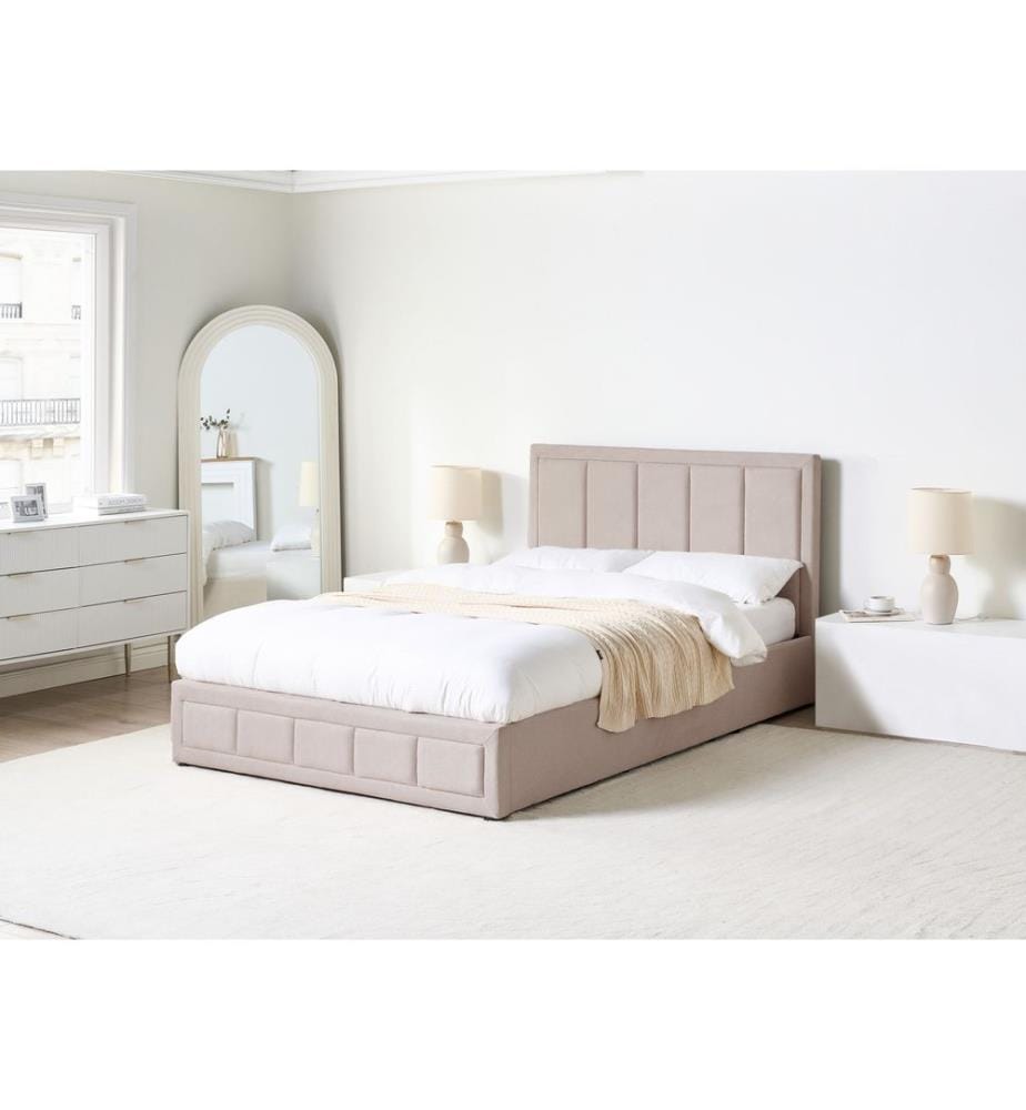 Lit ottoman Tissu QUIBERON 140 x 200 cm Beige