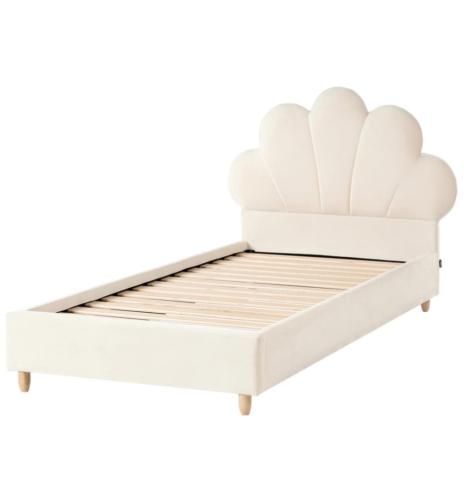 Lit d'enfant Coquillage Velours NEULISE 90 x 200 cm Beige