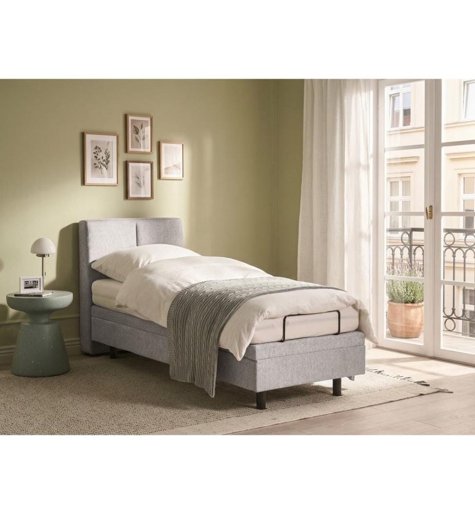 Adjustable Bed Fabric VICEROY 80 x 200 cm (EU Small Single) Light Grey