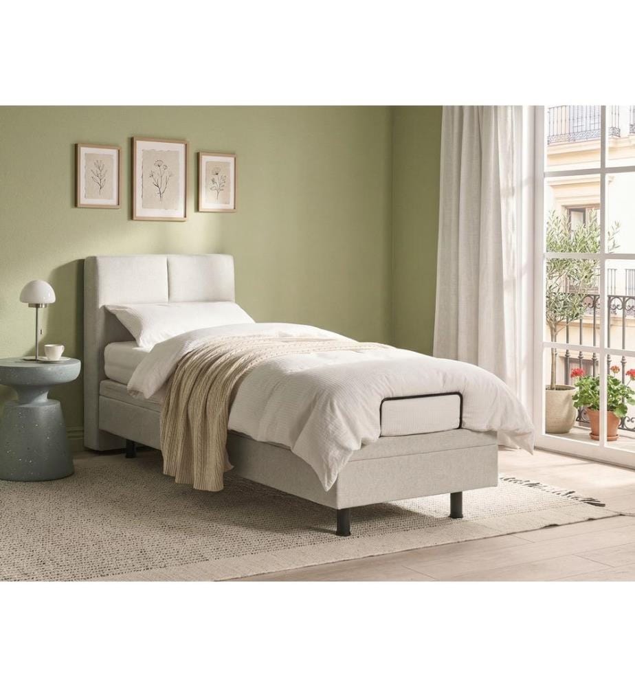 Adjustable Bed Fabric VICEROY 80 x 200 cm (EU Small Single) Light Beige