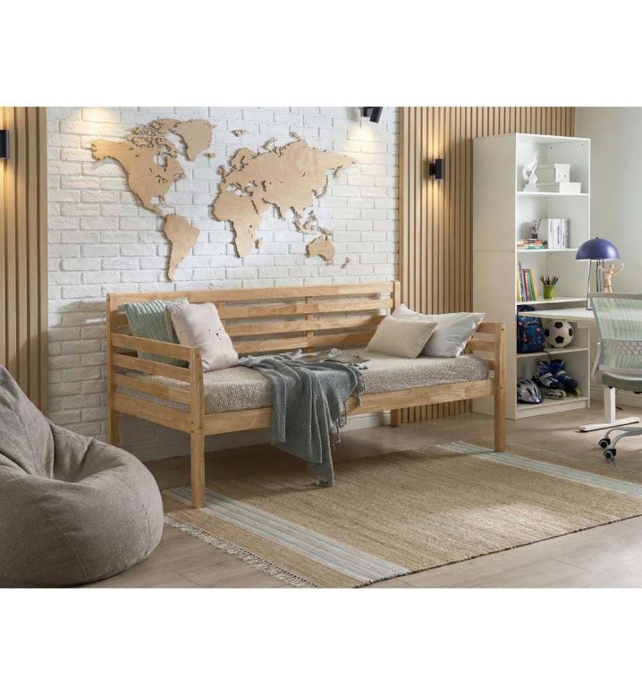 Lit de jour Bois THEZA 90 x 200 cm Naturel