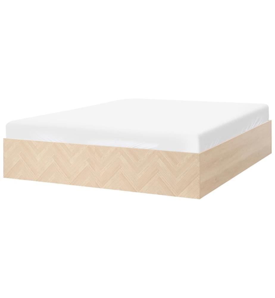 Lit ottoman sans tête de lit ETEL 180 x 200 cm Marron clair