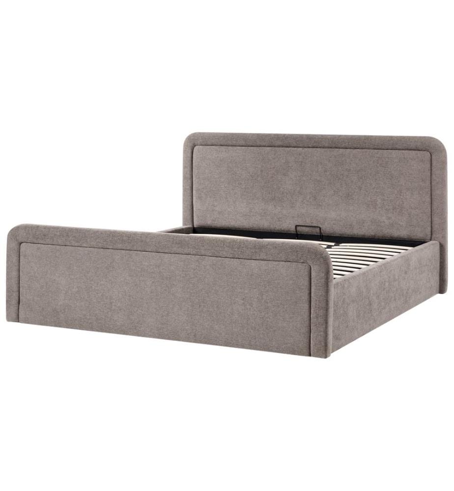 Lit ottoman Tissu VIVIERS 180 x 200 cm Taupe