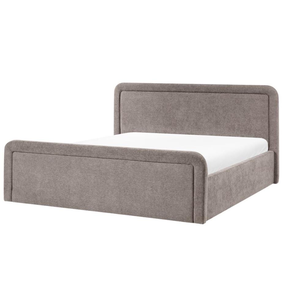 Lit ottoman Tissu VIVIERS 180 x 200 cm Taupe