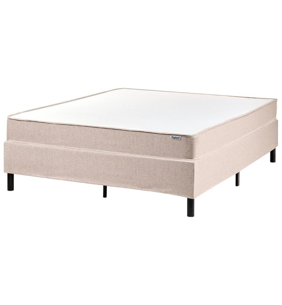 Lit boxspring sans tête de lit Tissu COUNTESS 140 x 200 cm Beige