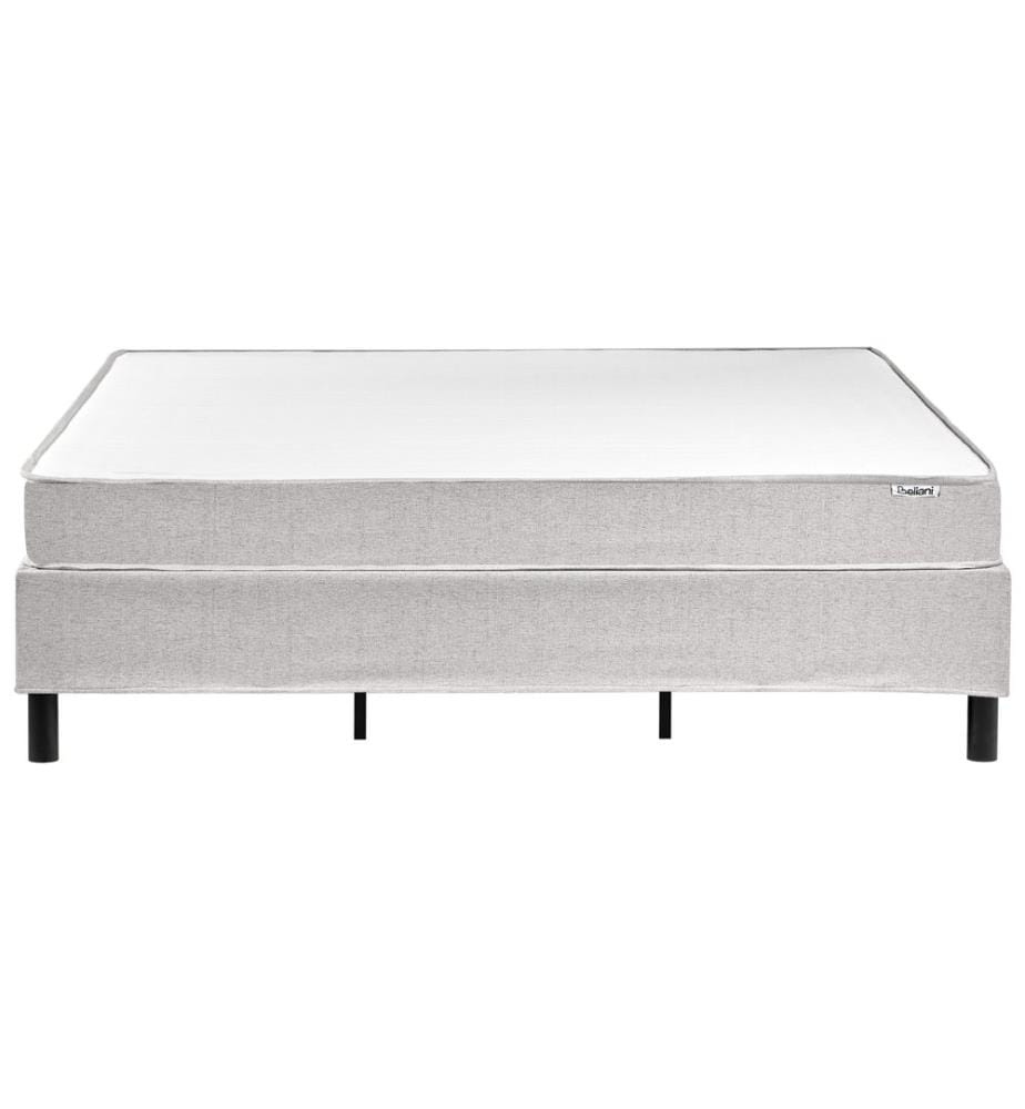 Boxspringbett ohne Kopfteil Stoff COUNTESS 180 x 200 cm Hellgrau