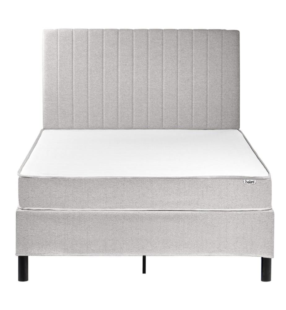 Lit Boxspring Tissu COUNTESS 120 x 200 cm Gris clair