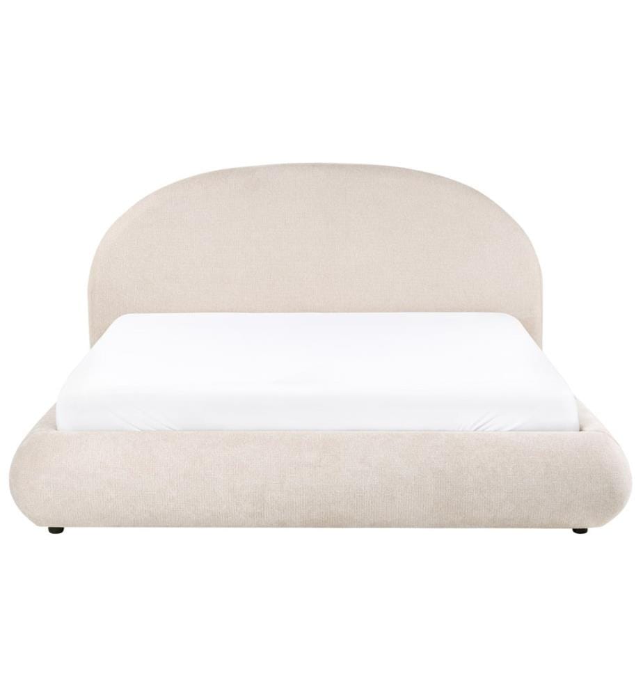 Lit ottoman Tissu GRASSE 180 x 200 cm Beige clair