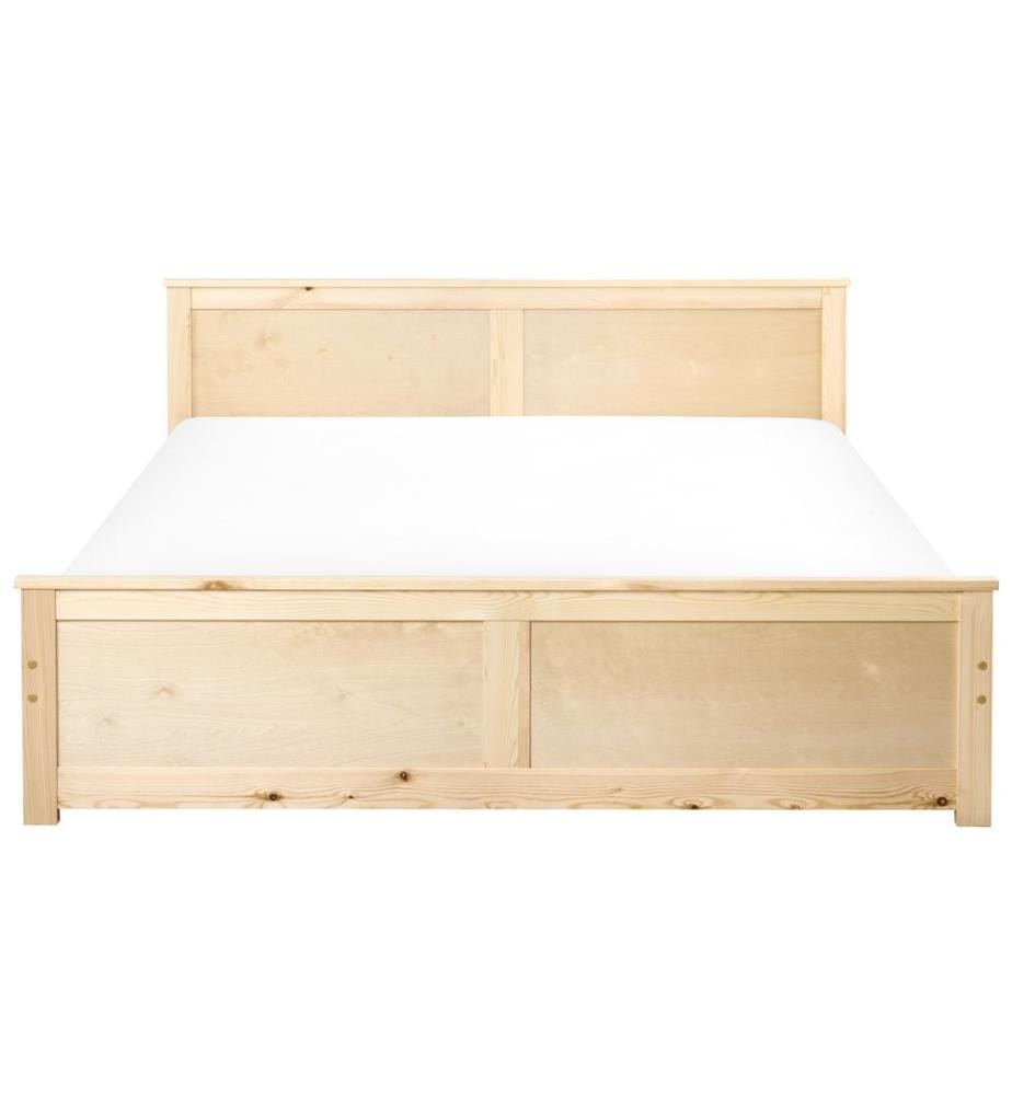 Lit avec sommier Bois de pin DAUPHIN 160 x 200 cm Marron clair