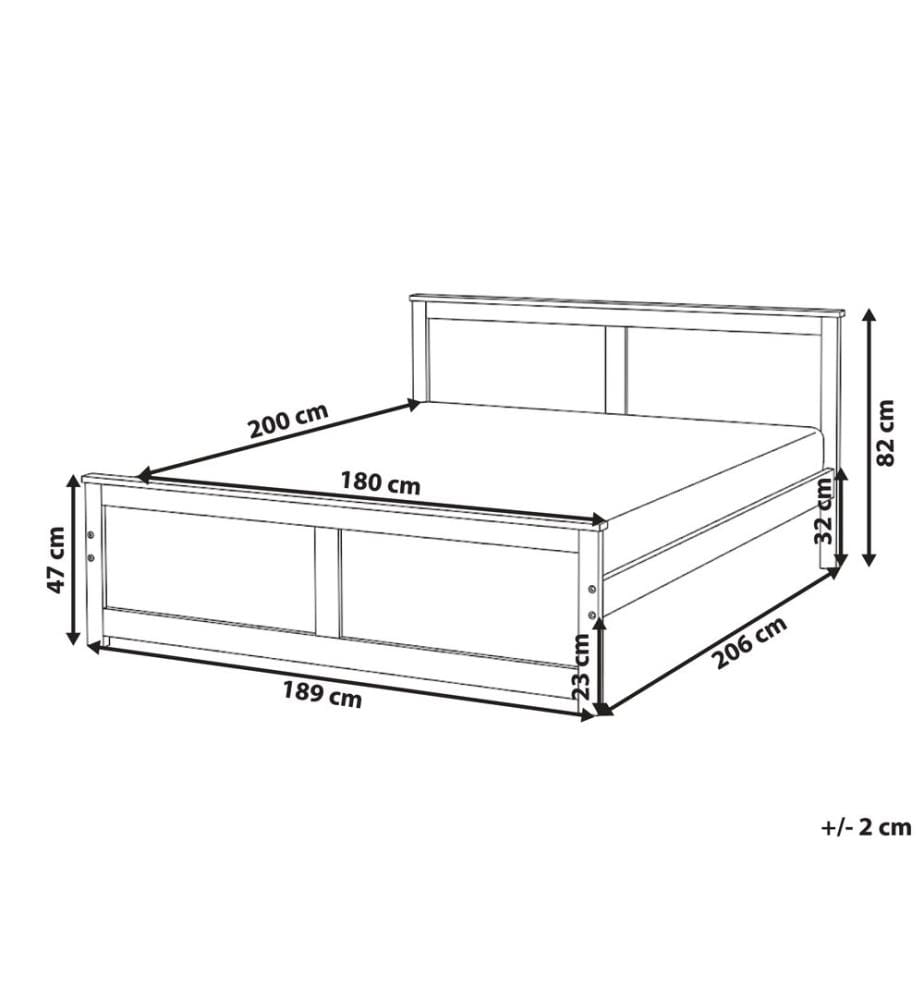 Lit avec sommier Bois de pin DAUPHIN 180 x 200 cm Marron clair
