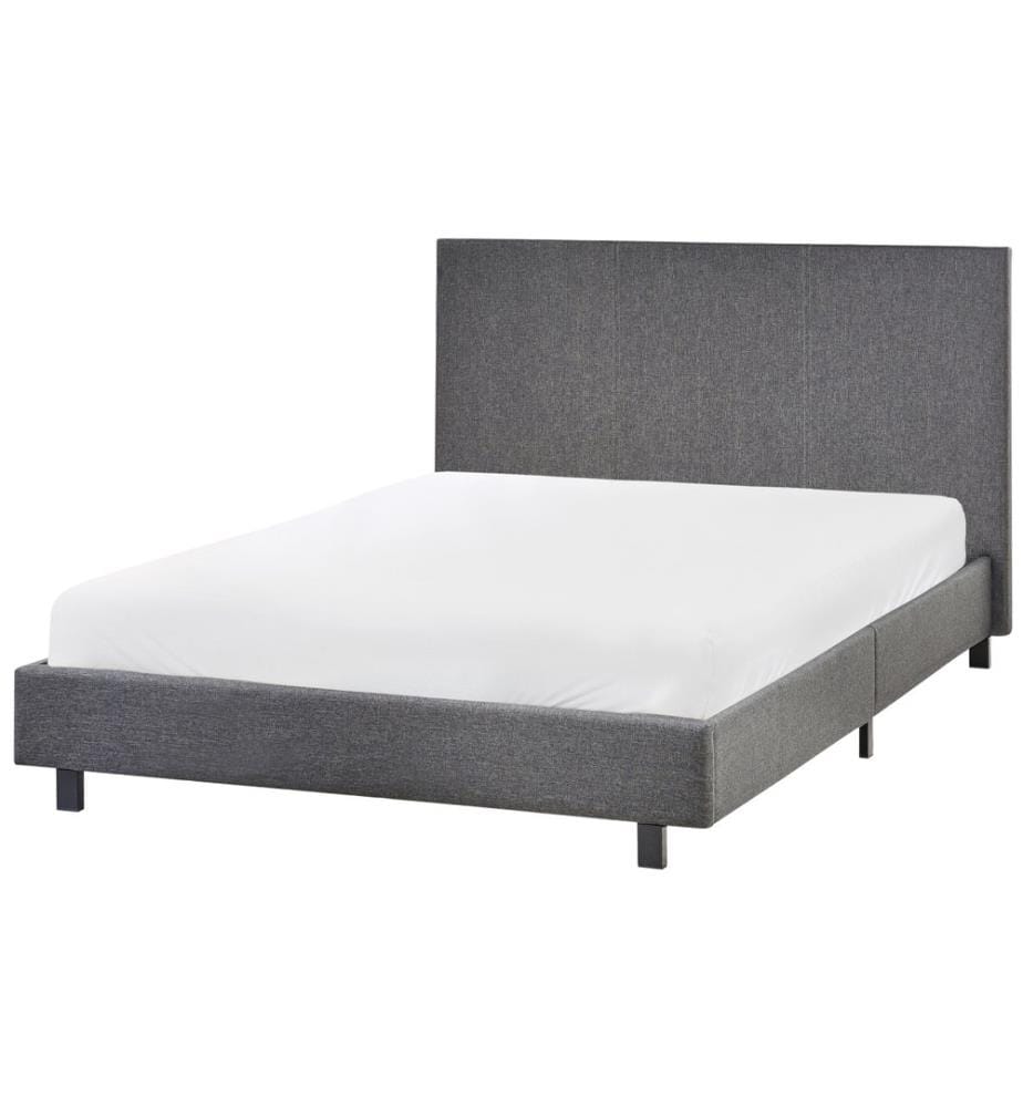 Lit avec sommier Tissu ALBI 120 x 200 cm Gris