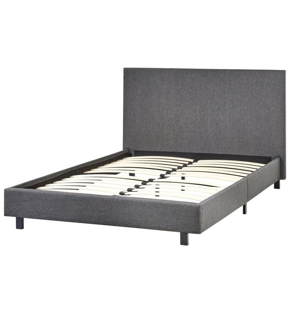 Lit avec sommier Tissu ALBI 120 x 200 cm Gris