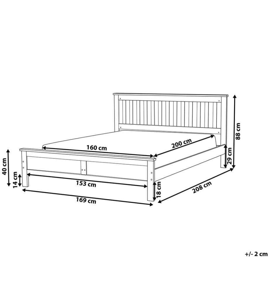 Bett mit Lattenrost Kiefernholz MAYENNE 160 x 200 cm Dunkelbraun