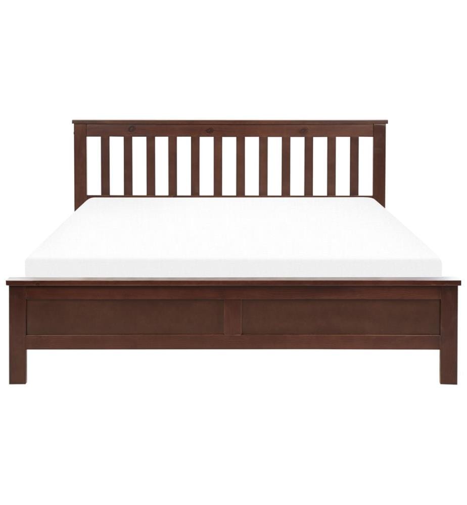 Bett mit Lattenrost Kiefernholz MAYENNE 160 x 200 cm Dunkelbraun