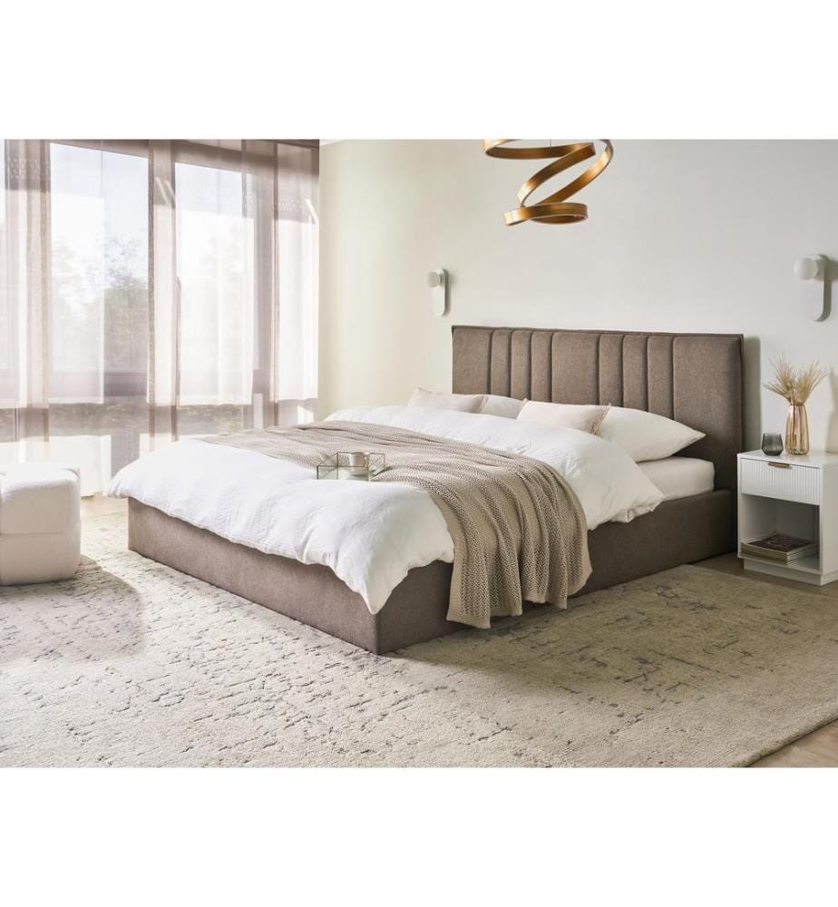 Bett mit Stauraum TARASCON Stoff Taupe 180 x 200 cm