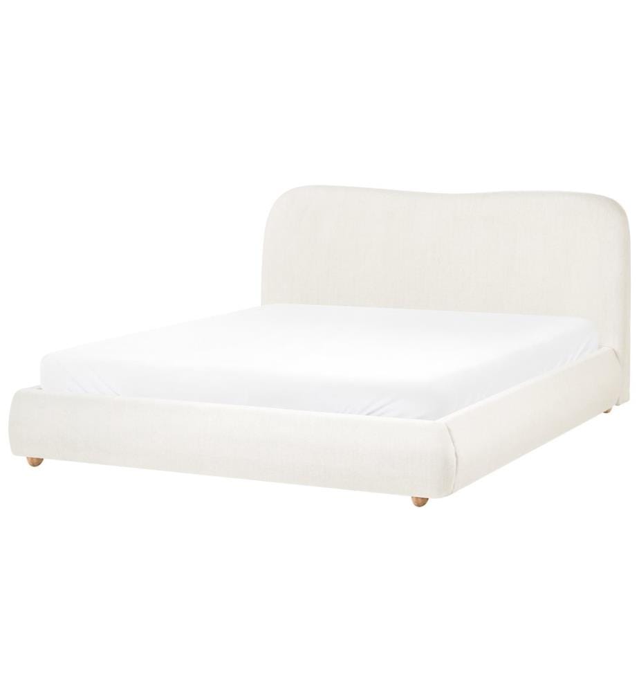 Bett mit Stauraum BLAGNAC Stoff Cremeweiss 160 x 200 cm