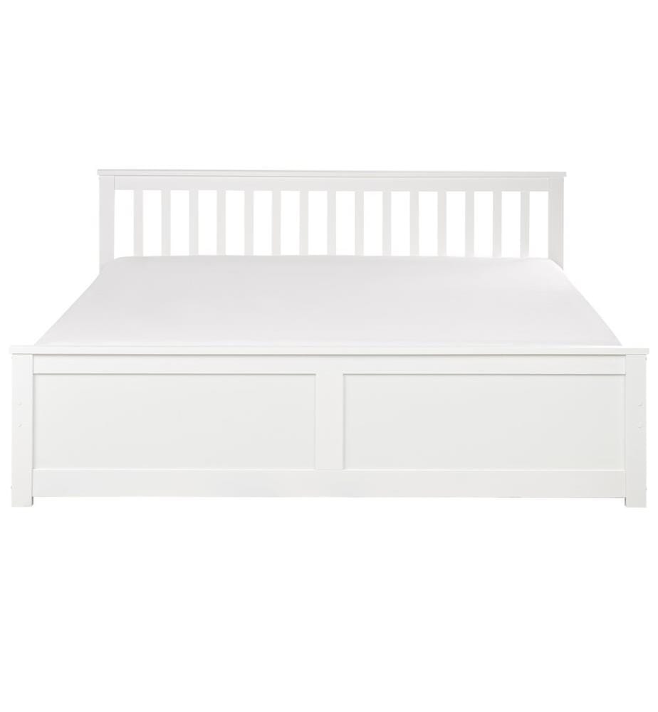 Bett mit Lattenrost Kiefernholz OLENDON 180 x 200 cm Weiss