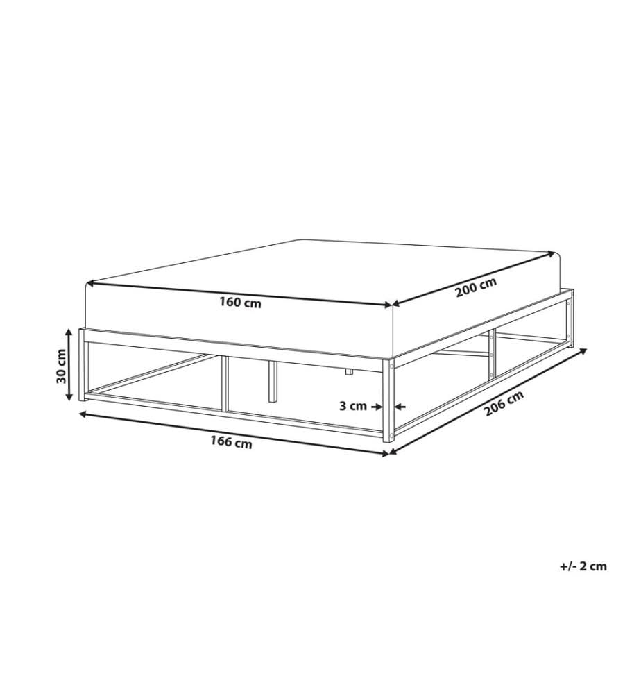 Bett ohne Kopfteil Metall VIRY 160 x 200 cm Hellbeige