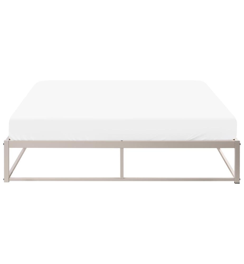 Bett ohne Kopfteil Metall VIRY 160 x 200 cm Hellbeige