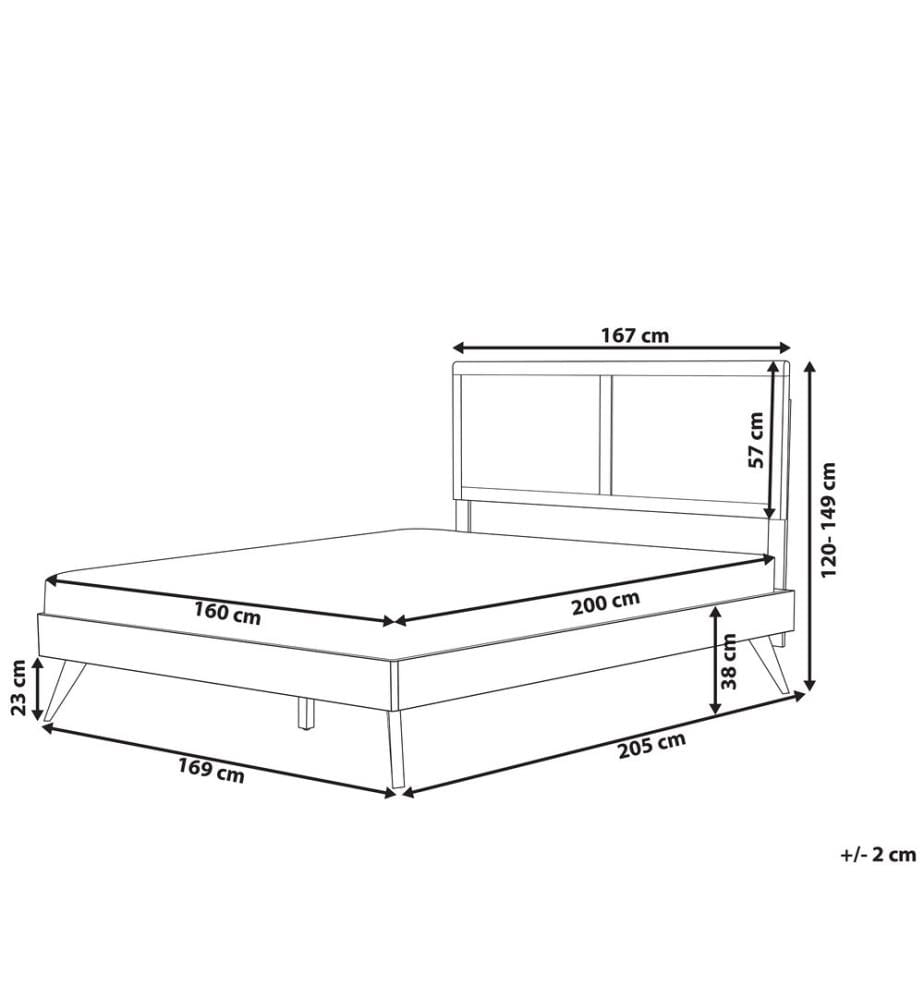 Bett mit Lattenrost ISTRES 160 x 200 cm Dunkle Esche