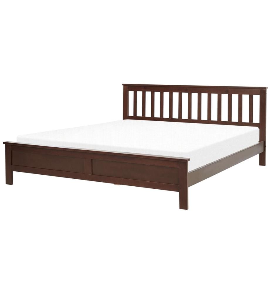 Bett mit Lattenrost Kiefernholz MAYENNE 180 x 200 cm Dunkelbraun