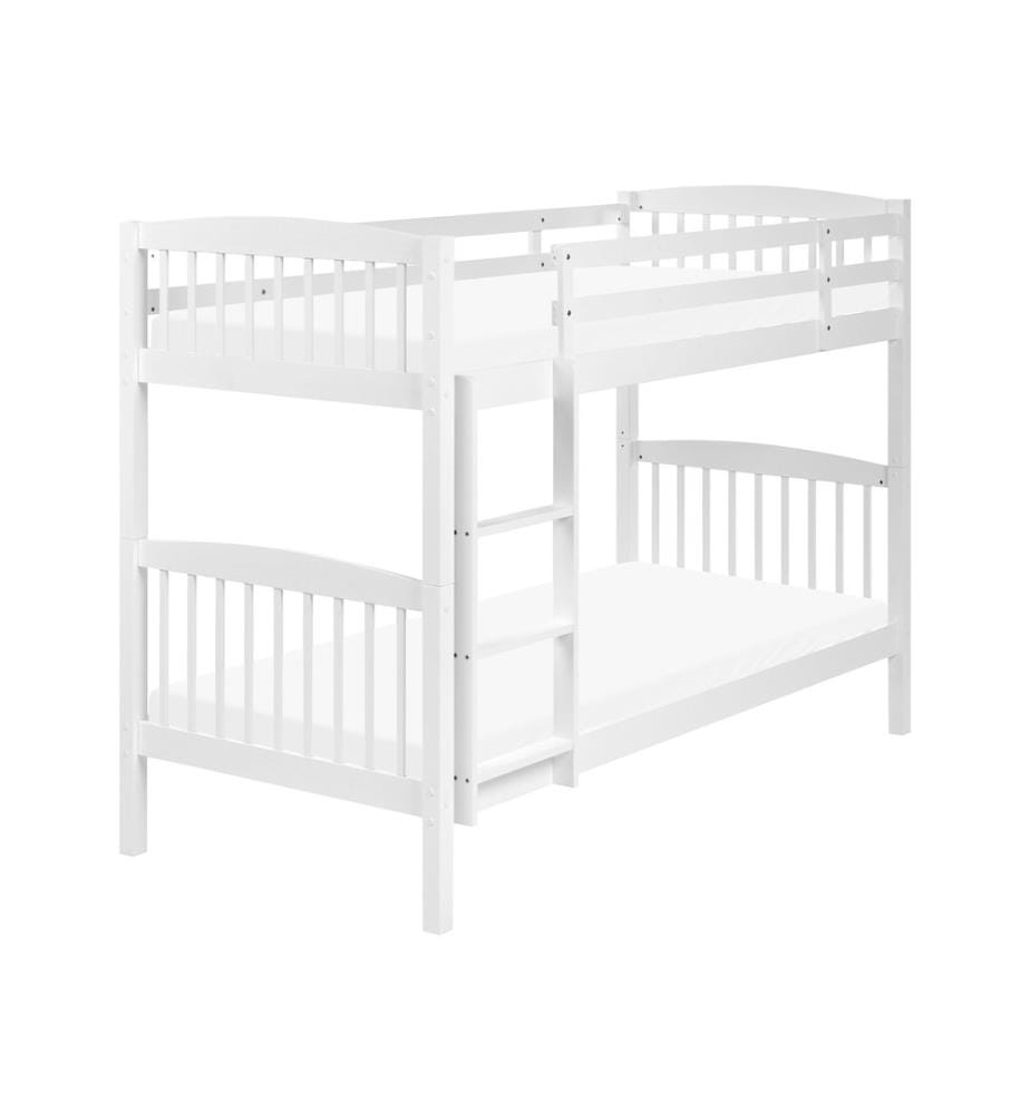 Lit superposé Bois de pin REVIN 90 x 200 cm Blanc