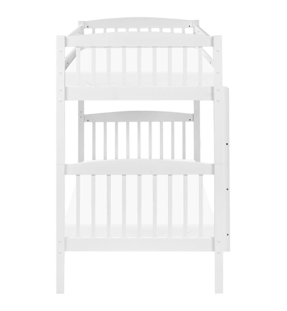 Lit superposé Bois de pin REVIN 90 x 200 cm Blanc