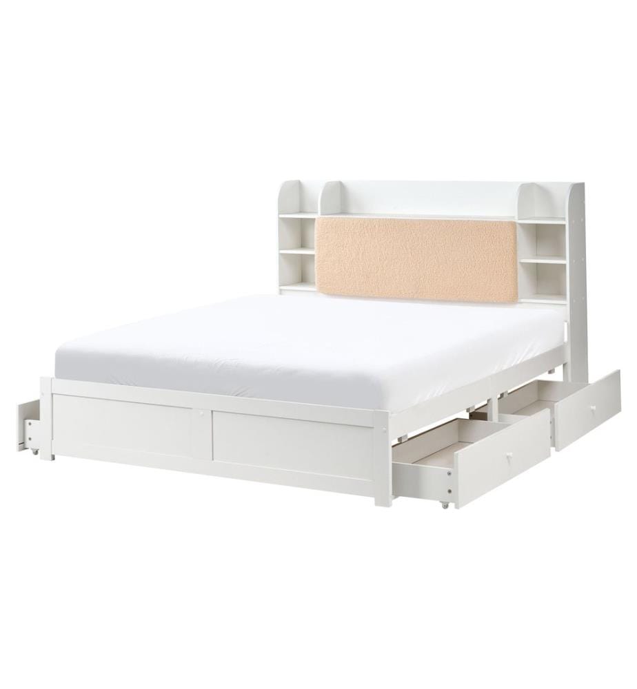 Bett mit Schubladen BIZOU Weiss 160 x 200 cm