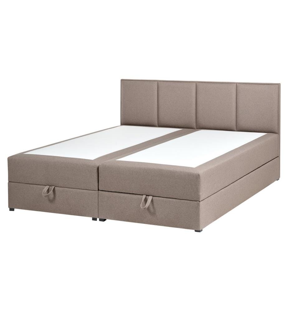 Boxspringbett mit Stauraum BARONET Stoff Taupe 160 x 200 cm