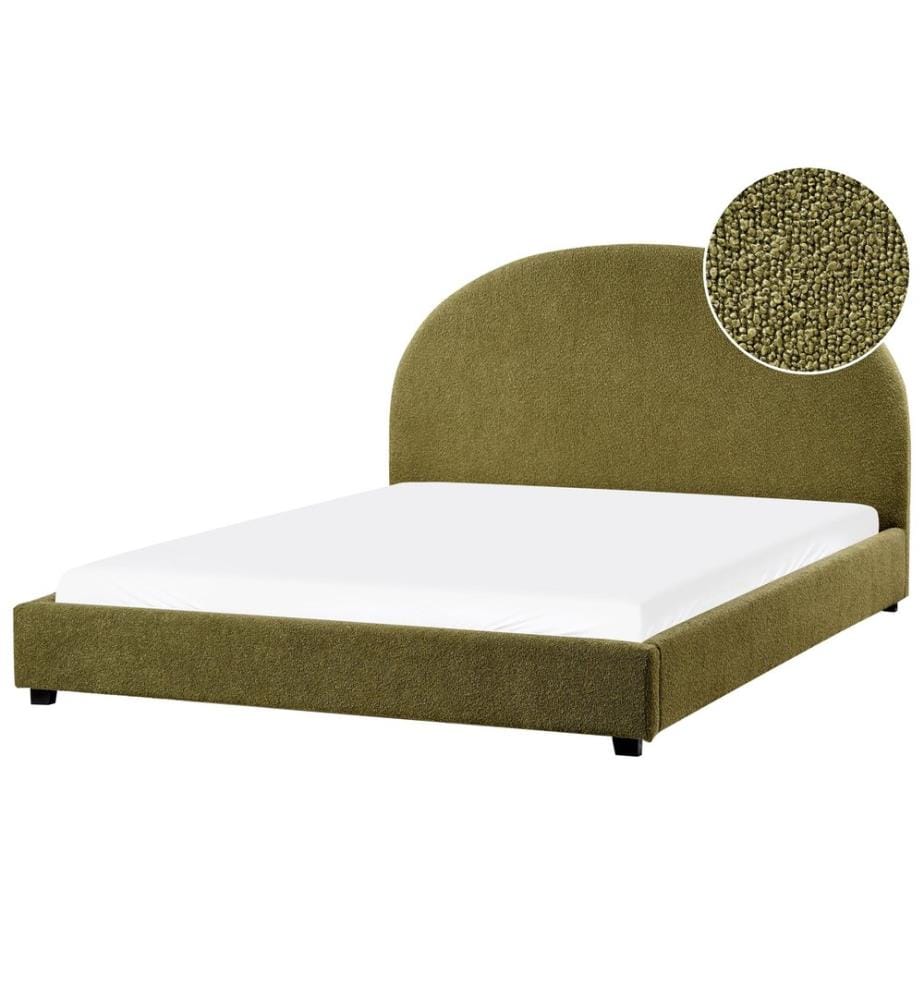Lit avec sommier Bouclé VAUCLUSE 160 x 200 cm Vert olive