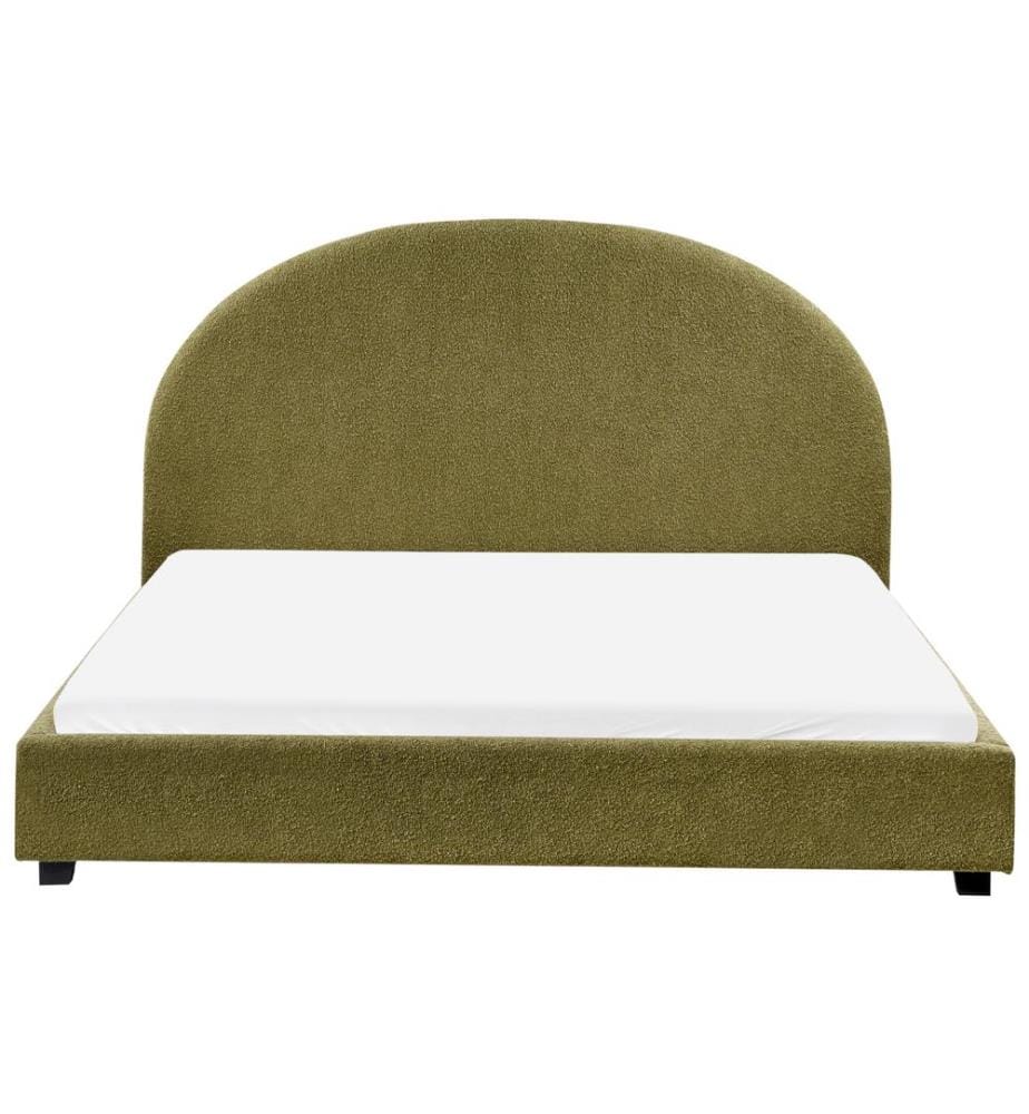 Lit avec sommier Bouclé VAUCLUSE 160 x 200 cm Vert olive
