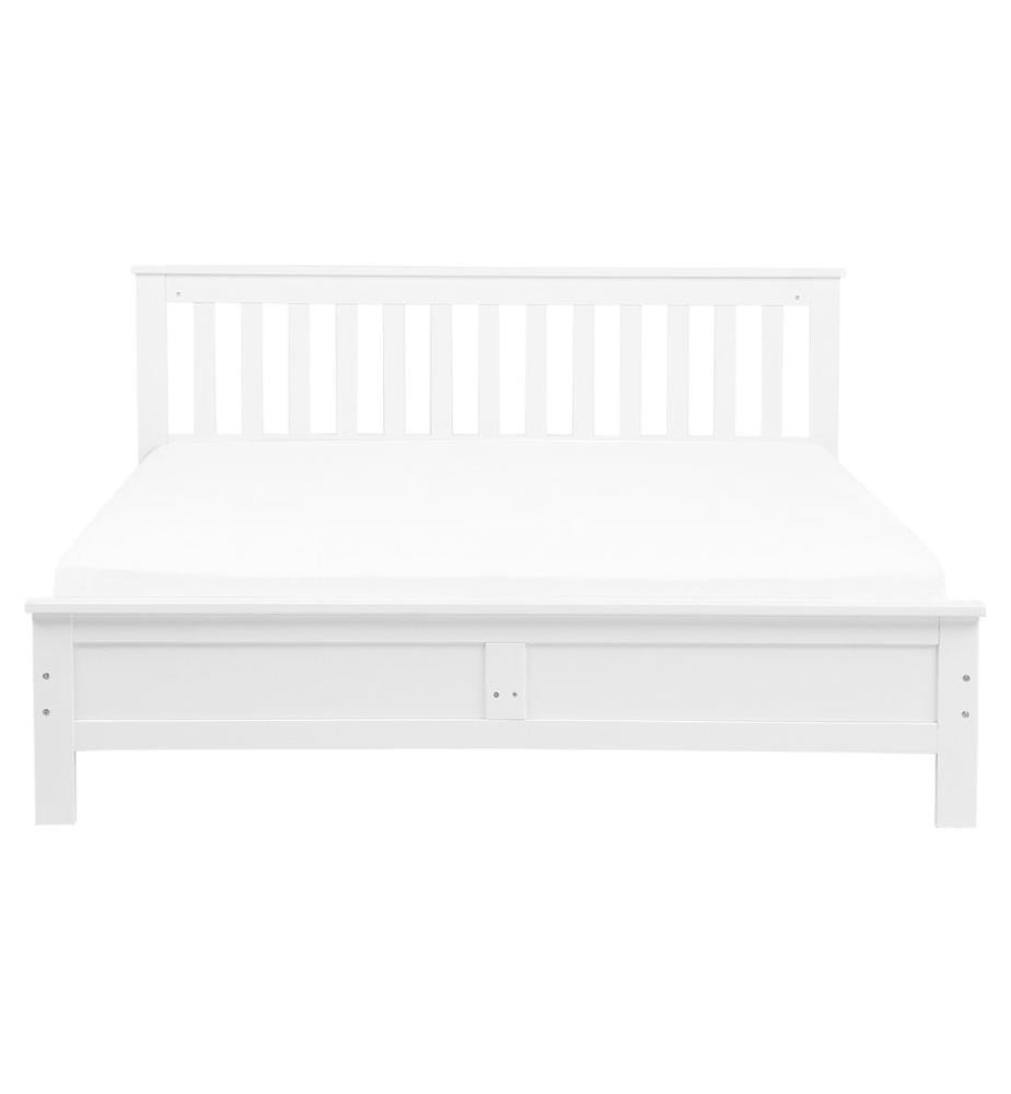 Lit avec sommier Bois de pin MAYENNE 160 x 200 cm Blanc