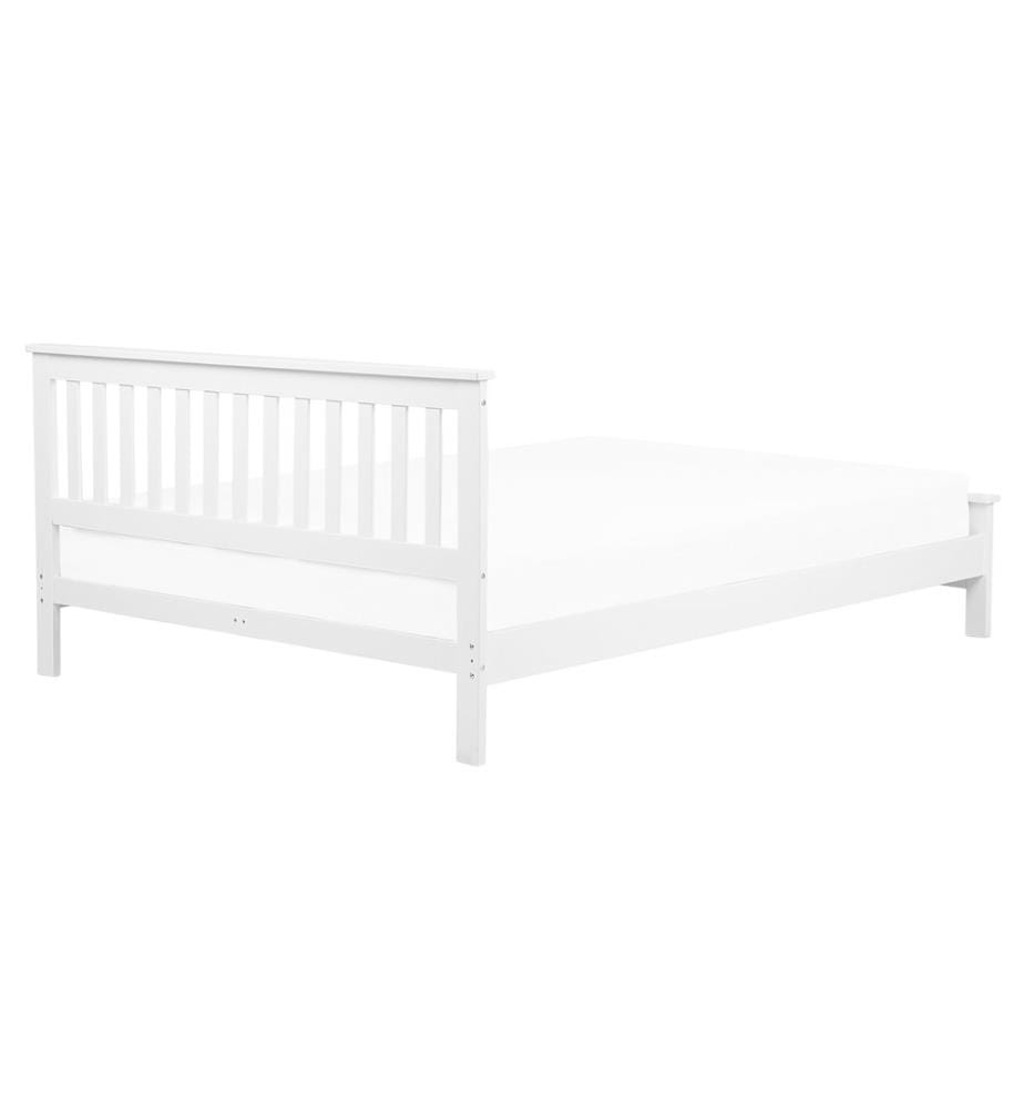 Lit avec sommier Bois de pin MAYENNE 160 x 200 cm Blanc