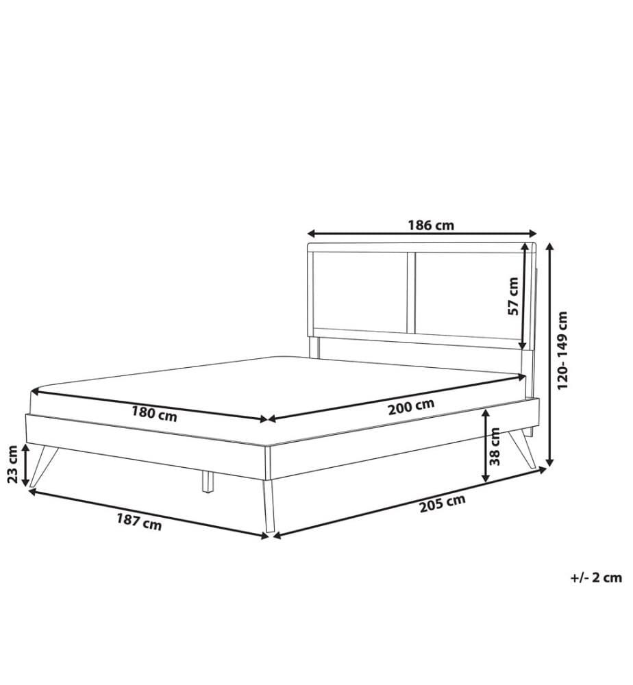 Lit avec sommier ISTRES 180 x 200 cm Frêne foncé