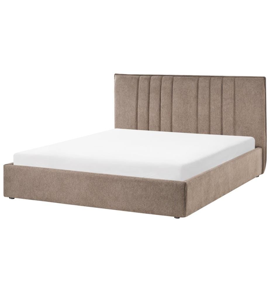 Bett mit Stauraum TARASCON Stoff Taupe 160 x 200 cm