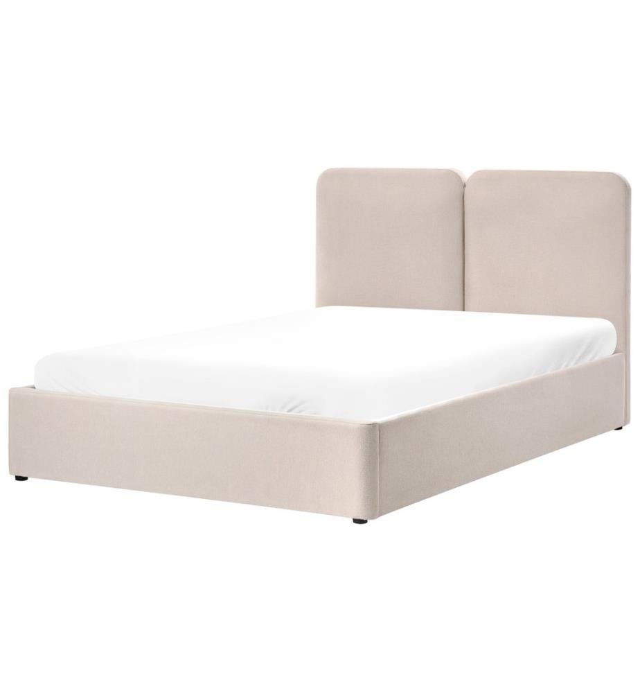 Bett mit Stauraum ARBOIS Stoff Beige 160 x 200 cm