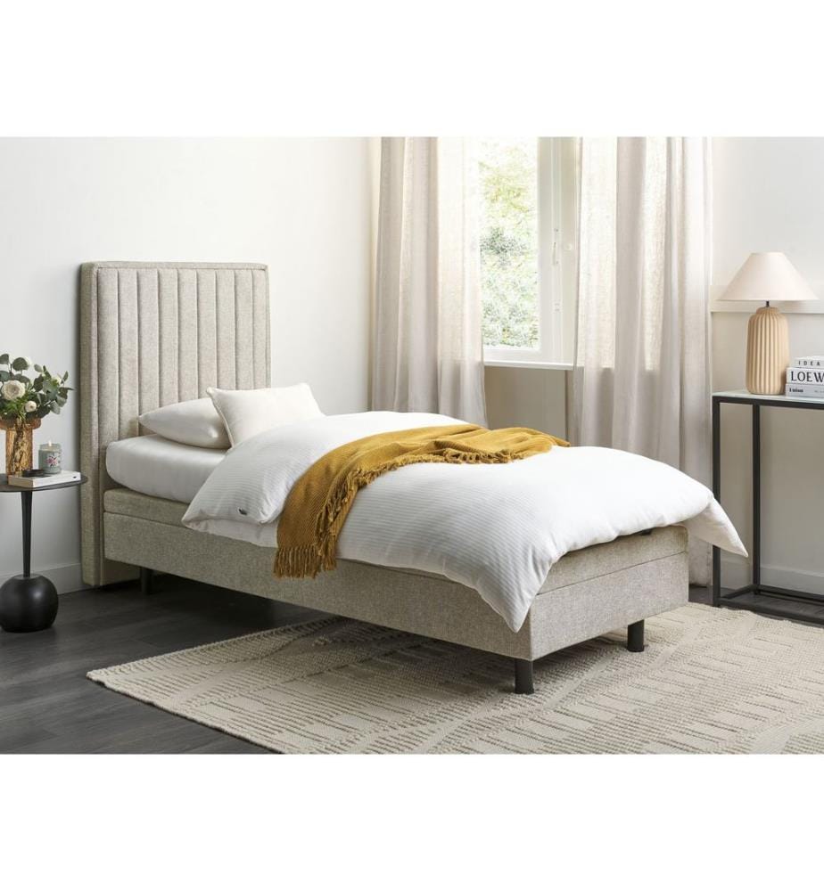 Bett verstellbar Stoff CASTELLAN 90 x 200 cm Beige