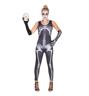 Frauenkostüm sexy Skelett Jumpsuit