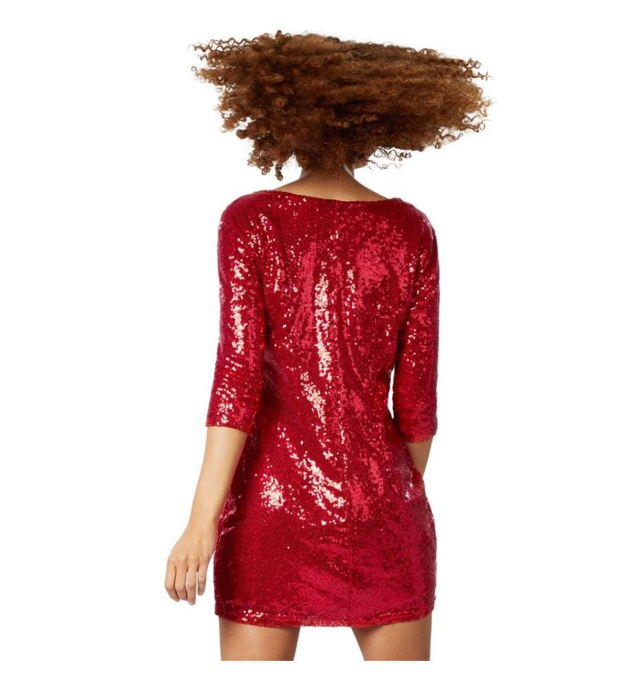 Robe à paillettes à manches longues