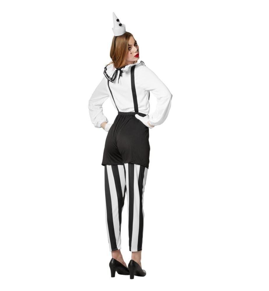 Costume clown da donna bianco-nero