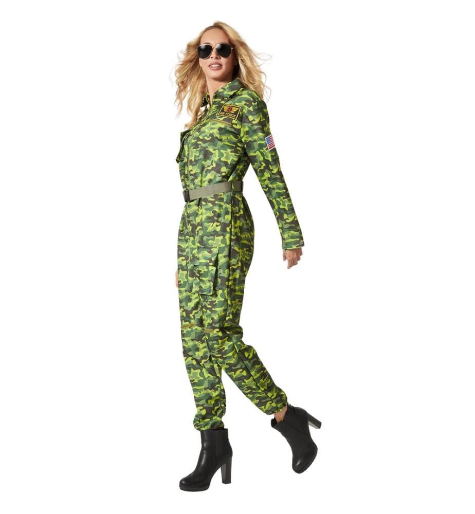 Damenkostüm Jet Fighter Pilot Camouflage