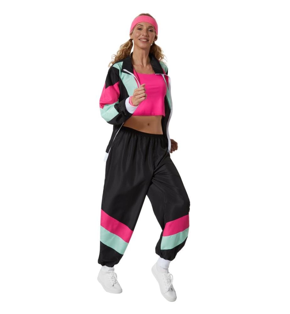 Costume da donna retro anni '80'90 tuta da jogging