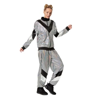 Damenkostüm Retro 80er 90er Jahre Disco Jogginganzug