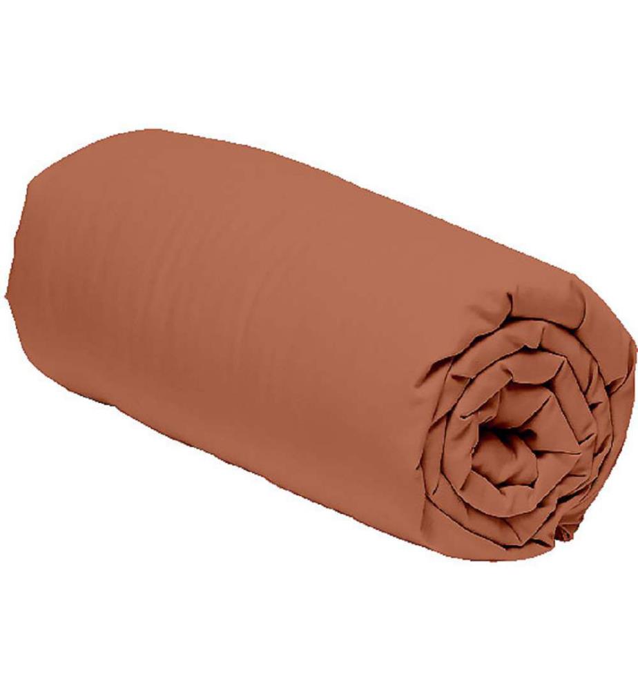 Drap Housse 160 x 200 cm - Terracota