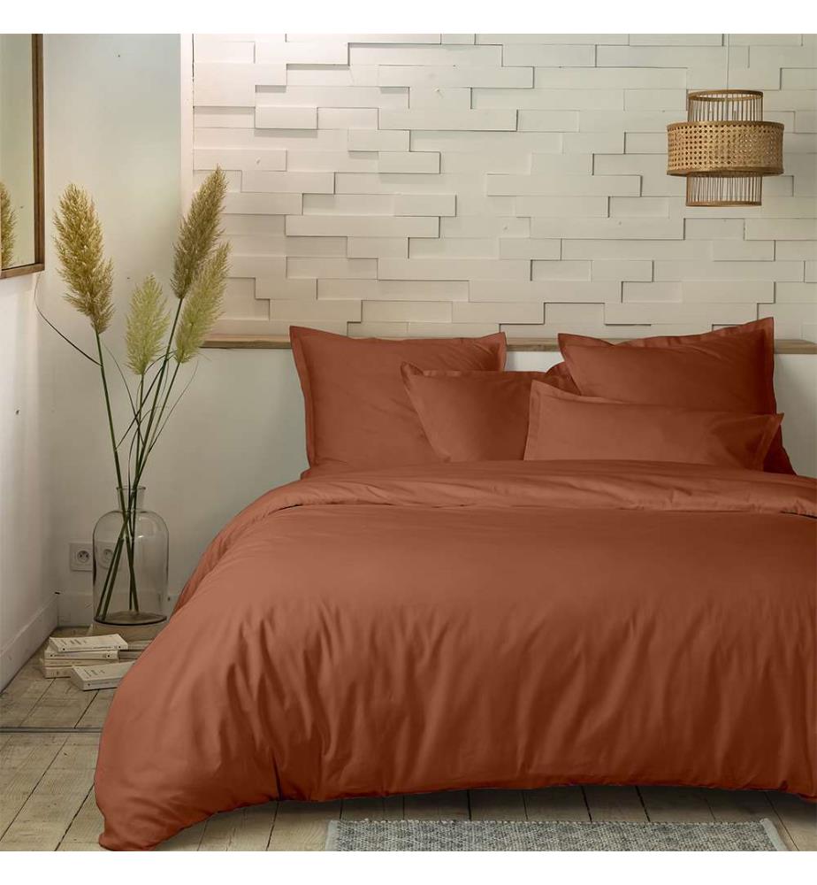 Bettdeckenbezug-Set 240 x 220 cm - Terracota