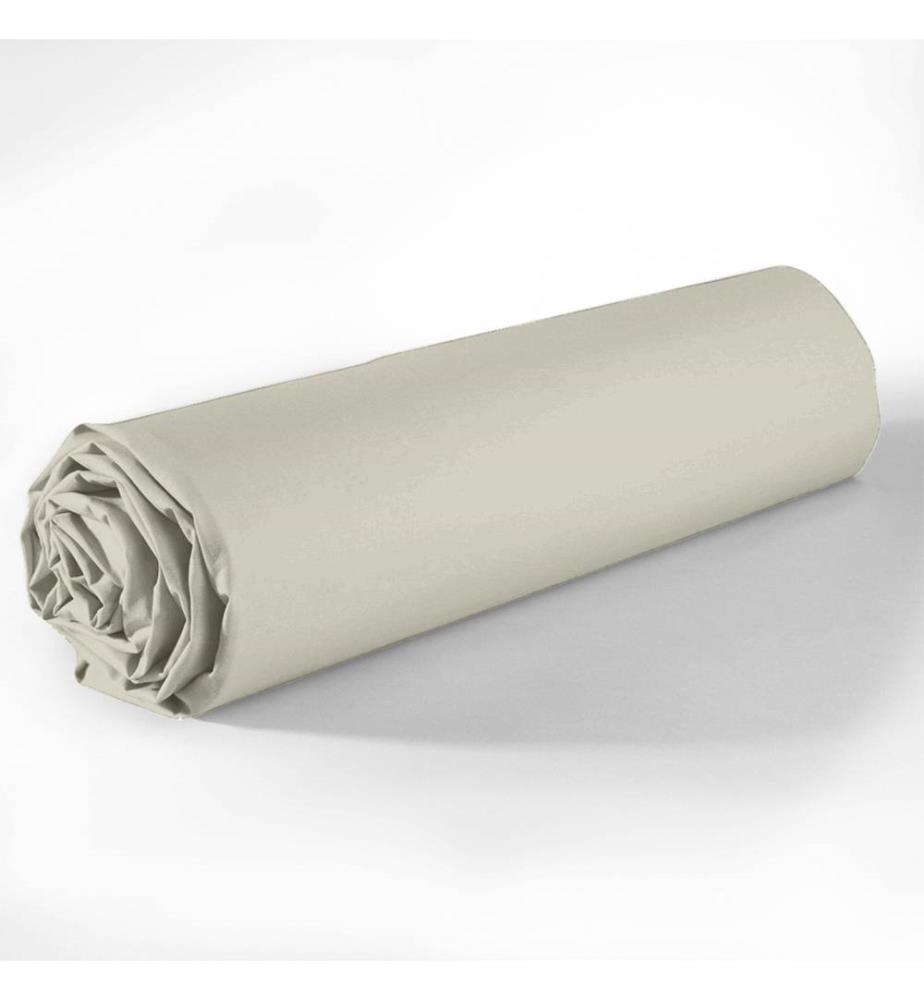 Drap Housse 180 x 200 cm Bonnet 35 cm - Grège